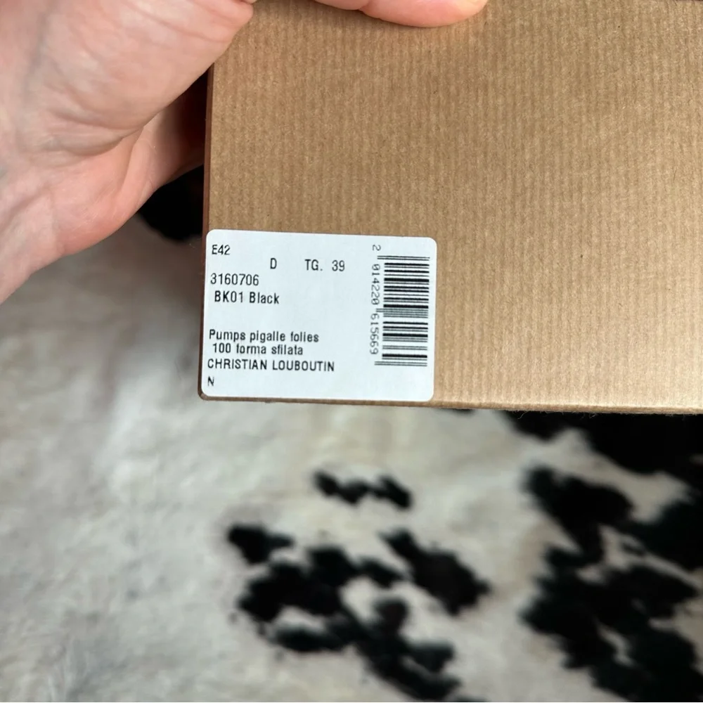 Christian Louboutin Black Leather Pigalle Follies 100mm Heels 39 - Picture 9 of 10